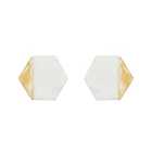 Pack of 2 Brass Gold and Marble Hexagon Door Knobs