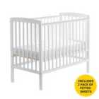 Kinder Valley Compact Cot White with Kinder Flow Mattress and 2 Pack Compact Cot Sheets