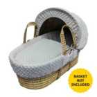 Kinder Valley Dimple Moses Basket Bedding Set - Grey