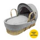 Kinder Valley Waffle Moses Basket Bedding Set - Grey