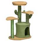 PawHut Cactus Design 83cm Cat Climbing Tower - Green