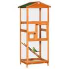 PawHut Wooden Outdoor Bird Aviary Cage - Orange