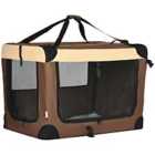 PawHut 81cm Foldable Pet Carrier for Cats/Medium Dogs - Brown