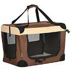 PawHut 60cm Foldable Pet Carrier for Cats and Miniature Dogs - Brown
