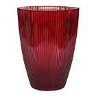 Ivyline Cast Burgundy Ribbed Tall Vase