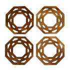 Set of 4 Wooden Cut Out Coasters