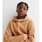 KIDS ONLY Light Brown Everything Connects Pocket Front Logo Hoodie
