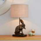 Hare Licking Paw Table Lamp Ant Brs