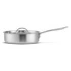 Non-Stick Brushed Stainless Steel Saute Pan, 24cm