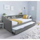 Tyler Grey Guest Bed and Trundle with Orthopaedic Mattresses