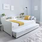 Tyler White Guest Bed and Trundle with Memory Foam Mattresses