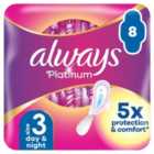 Always Platinum Night (Size 3) Sanitary Towels Wings 8 pads 8 per pack