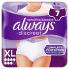 Always Discreet Underwear Incontinence Pants Plus XL 7 pack 7 per pack