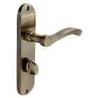 Capri Antique Brass Lever Bathroom Door Handle - 1 Pair
