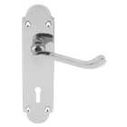 Geneva Chrome Lever Lock Door Handle - 1 Pair
