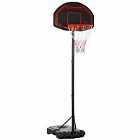 Homcom Outdoor Adjustable Basketball Hoop Stand W/ Wheels And Stable Base Black