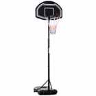 Homcom Adjustable Basketball Hoop Stand W/ Wheels And Weight Base 1.6-2.1M Black