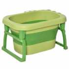 Homcom Foldable Baby Bathtub For Newborns Infants Toddlers W/ Stool - Green