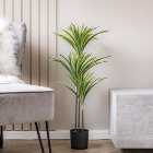 Artificial Real Touch Variegated Yucca in Black Plant Pot