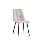 4 x Esme Fabric Dining Chair - Linen/Black Leg