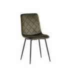 4 x Bella Velvet Dining Chair - Juniper Green/Black Leg