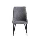 4 x Charlotte Dining Chair - Graphite/Black Leg