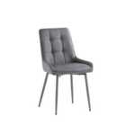 4 x Serena Dining Chair - Grey Pu/Grey Leg