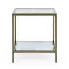Claudia Brass Effect Square Side Table