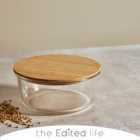 Glass Food Storage with Bamboo Lids Round 1200ml