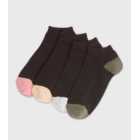 4 Pack Girls Black Trainer socks 