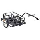 HOMCOM Folding Bicycle Cargo Storage Cart And Luggage Trailer With Hitch Black