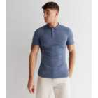 Bright Blue Muscle Fit Short Sleeve Polo Shirt