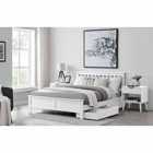 Furniture Box Azure White Wooden Solid Pine Quality King Bed Frame And Sprung Luxury Mattress