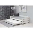 Copella White Wooden Guest Bed With Trundle