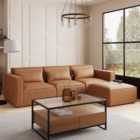 Modular Arne Tan Faux Leather Reversible Chaise Sofa