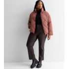Curves Mid Pink Quilted Boxy Puffer Jacket