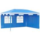 Outsunny 3 x 4m Marquee Party Tent w/ 2 Sidewalls - Blue