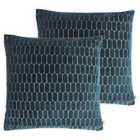 Kai Rialta Polyester Filled Cushions Twin Pack Viscose Riviera 50 x 50cm