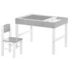 Zonekiz Kids Table And Chair Set With Storage - Grey