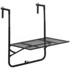 Outsunny Balcony Hanging Table - Black