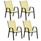 Outsunny Set of 4 Garden Dining Chairs - Beige