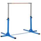 Jouet Kids Adjustable Horizonal Gymnastics Bar with Steel Frame & Wood Bar - Blue