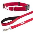 Bunty Middlewood Nylon Dog Collar and Middlewood Lead in Red - Small
