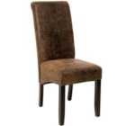 Dining Chair With Ergonomic Seat Shape - Brown And High Gloss Solid Hardwood