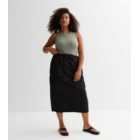 Curves Black Parachute Midaxi Skirt