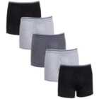 M&S Men's, Cotton Stretch Cool & Fresh Trunks 5 Pack, Grey Mix
