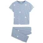 M&S Cotton Heart Pyjamas, S-XL, Grey Blue