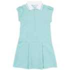 M&S Girls Gingham Pleated School Dress, 4-10 Years, Green