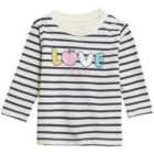 M&S Pure Cotton Love This Day Slogan Top, 0 Months-3 Years, White