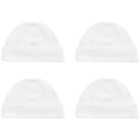 M&S Pure Cotton Hats, 4 Pack, 0-12 Months, White